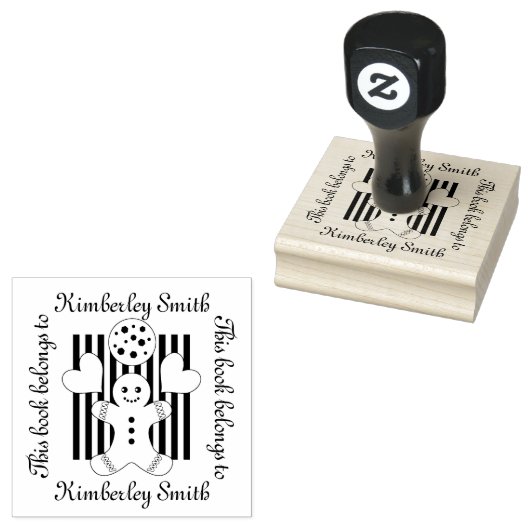 かわいいクッキージンジャーブレッドマンカートゥーンキッズ蔵書票 ラバースタンプ (押印)