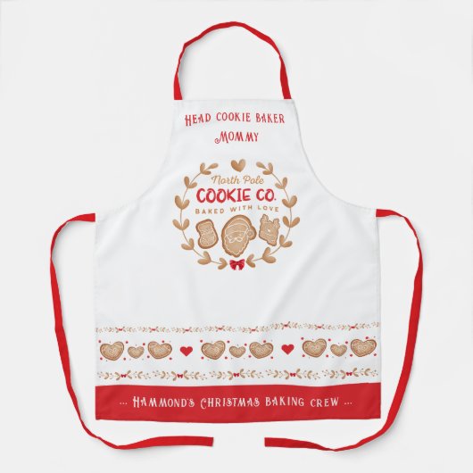 かわいいクッキーベーキングクリスマスエプロン エプロン (正面)