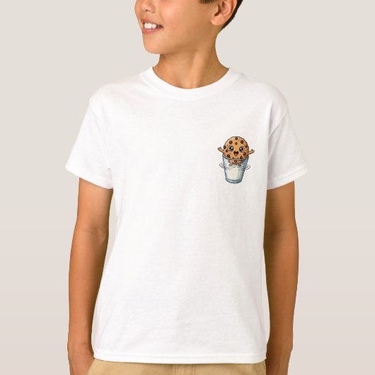 かわいいクッキーミルクバス楽しい子供たち Tシャツ (正面)