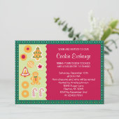 かわいいクッキー交換招待状 招待状 (スタンド正面)