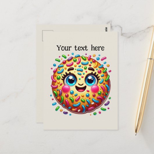 かわいいクッキー好きカスタマイズのハガキー ポストカード (正面/裏面インサイチュ)