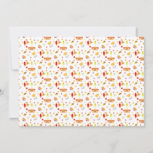 かわいいクックアウト誕生日パーティーの招待状 案内状 (裏面)