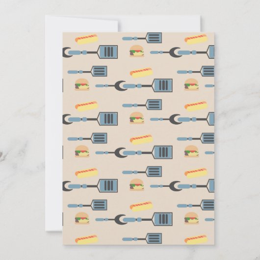 かわいいクックアウト誕生日パーティーハンバーガーホットドッグ 案内状 (裏面)