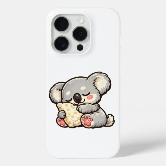かわいいクッションと一緒に眠るコアラ Case-Mate iPhoneケース (裏面)