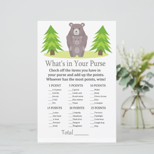 かわいいクマあなたの財布ゲームの赤ちゃんシャワーの何が (スタンド正面)