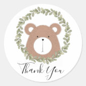 かわいいクマありがとうステッカー ラウンドシール (正面)
