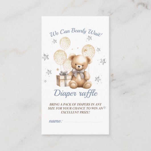 かわいいクマおむつラッフルエンクロージャカード エンクロージャーカード (正面)