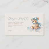 かわいいクマおむつラッフルブルーボーイ赤ちゃんシャワー エンクロージャーカード (正面)