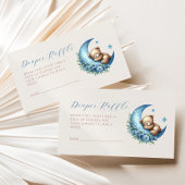 かわいいクマおむつラッフルブルームーンボーイ赤ちゃんシャワー エンクロージャーカード