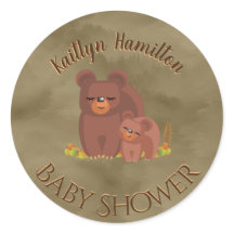 かわいいクマかわいい子の母の赤ちゃんシャワーウッドランド