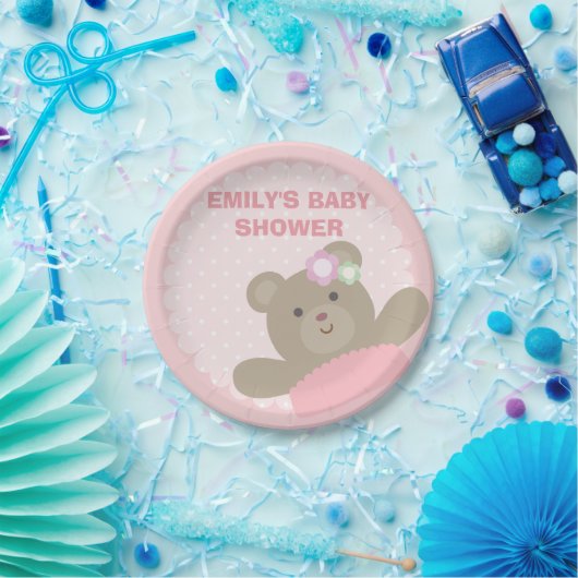 かわいいクマかわいい赤ちゃんエレガントシャワー ペーパープレート (パーティー)