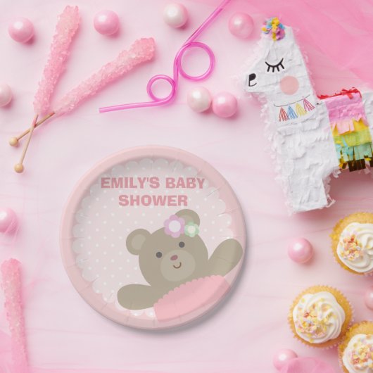 かわいいクマかわいい赤ちゃんエレガントシャワー ペーパープレート (パーティー)