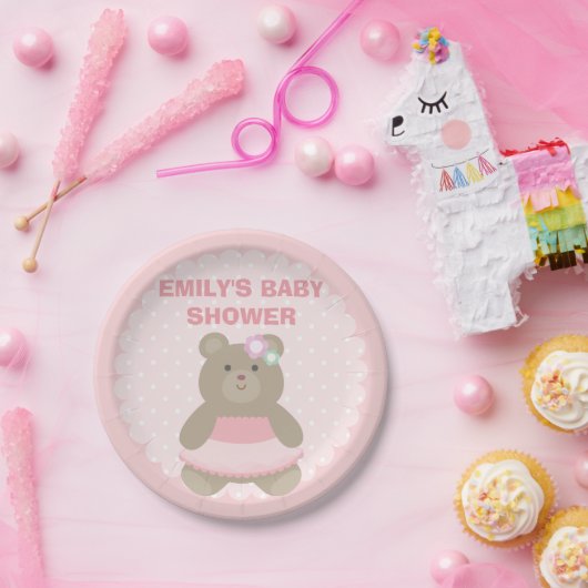 かわいいクマかわいい赤ちゃんエレガントシャワー ペーパープレート (パーティー)