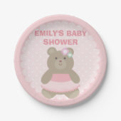かわいいクマかわいい赤ちゃんエレガントシャワー ペーパープレート (正面)