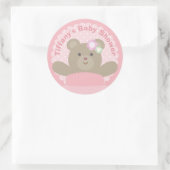 かわいいクマかわいい赤ちゃんエレガントシャワー ラウンドシール (バッグ)