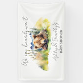 かわいいクマかわいい赤ちゃんシャワーを心待ちにする 横断幕 (縦)