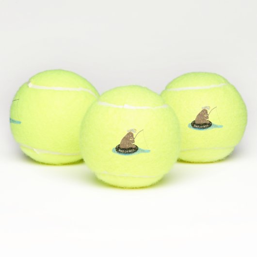 かわいいクマかわいい魚釣り漫画イラストレーション テニスボール (マルチ)