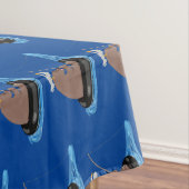 かわいいクマかわいい魚釣り漫画イラストレーション テーブルクロス (インサイチュ)