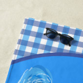 かわいいクマかわいい魚釣り漫画イラストレーション ビーチタオル (インサイチュ)