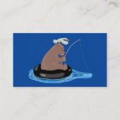 かわいいクマかわいい魚釣り漫画イラストレーション 名刺 (裏面)