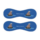 かわいいクマかわいい魚釣り漫画イラストレーション 野球ボール (パネル)