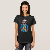 かわいいクマが帽子Tシャツとサングラスを着用 - 楽しい Tシャツ (正面フル)