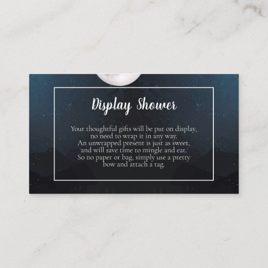 かわいいクマが月の飾り付けシャワー エンクロージャーカード (裏面)