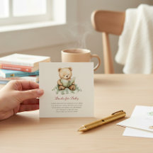 かわいいクマが本を読む ベビーシャワーの本のお願い