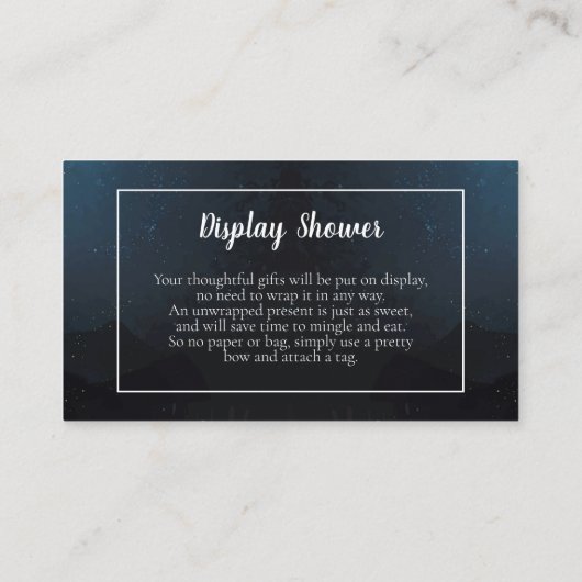 かわいいクマきらきら光るベビーディスプレイシャワー エンクロージャーカード (裏面)