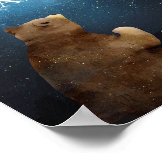 かわいいクマきらめく小さな星ギフトテーブル ポスター (角)