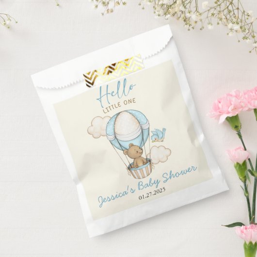 かわいいクマこんにちは小さな1つの赤ちゃんシャワー フェイバーバッグ (封をした状態)