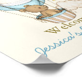 かわいいクマこんにちは小さな1つの赤ちゃんシャワー ポスター (角)