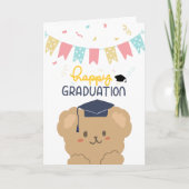 かわいいクマさんハッピー卒業式カード カード (正面)