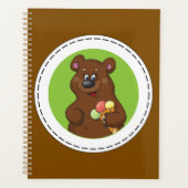 かわいいクマとアイスクリームコーンおもしろい プランナー手帳 (正面)