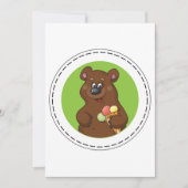 かわいいクマとアイスクリームコーンおもしろい 招待状 (正面)