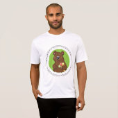 かわいいクマとアイスクリームコーンおもしろい Tシャツ (正面フル)