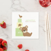 かわいいクマとアルファベットのおもちゃブロック スタンダードカクテルナプキン (インサイチュ)