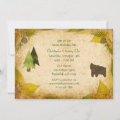 かわいいクマとウッドランド動物の誕生日 招待状 (裏面)