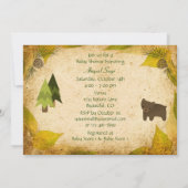 かわいいクマとウッドランド動物ベビーシャワー招待状 招待状 (裏面)