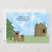 かわいいクマとキャビン赤ちゃんシャワー招待状 招待状 (裏面)