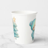 かわいいクマとクリスマスツリーのホリデー 紙コップ (右)