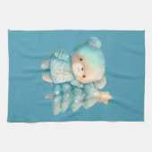 かわいいクマとクリスマスツリーホリデー キッチンタオル (横)