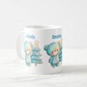 かわいいクマとクリスマスツリーホリデー コーヒーマグカップ (正面左)