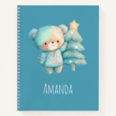 かわいいクマとクリスマスツリーホリデー ノートブック (正面)