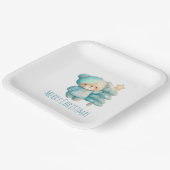 かわいいクマとクリスマスツリーホリデー ペーパープレート (傾斜あり)