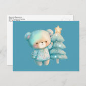 かわいいクマとクリスマスツリーホリデー ポストカード (正面/裏面)