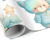 かわいいクマとクリスマスツリーホリデー ラッピングペーパー (ロールコーナー)