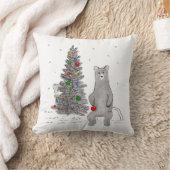 かわいいクマとクリスマスツリー枕 クッション (ブランケット)