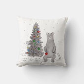 かわいいクマとクリスマスツリー枕 クッション (正面)