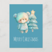 かわいいクマとクリスマスツリー シーズンポストカード (正面)